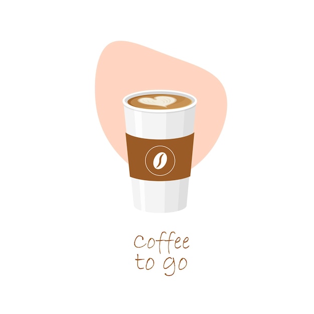 Coffee cup to go icon in trendy flat style. Design element for your advertisement. Drink take away.