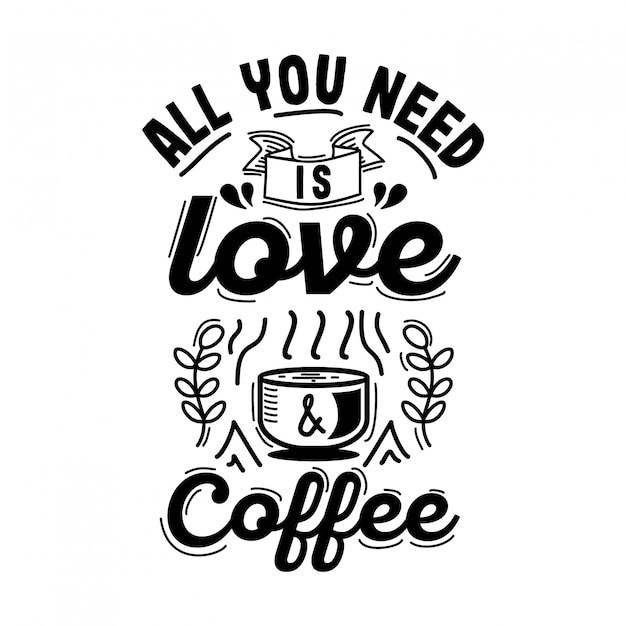 Coffee typography design with vintage style