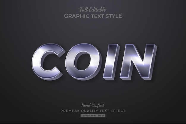 Coin Silver Elegant Editable Text Effect Font Style