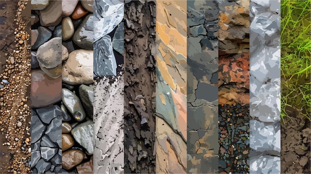 Vector collage of natural earth textures