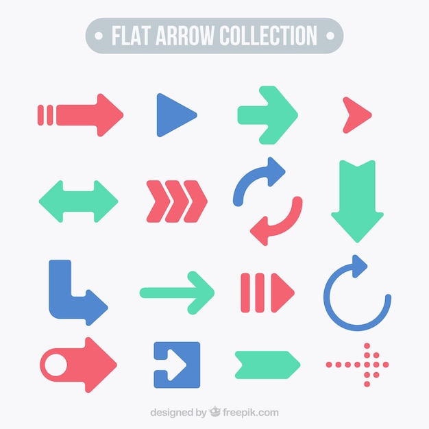 Vector collection of arrow in flat design