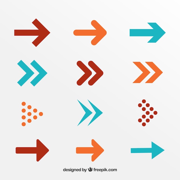 Vector collection of arrow in flat design