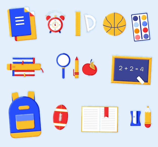 collection of Back to school elements