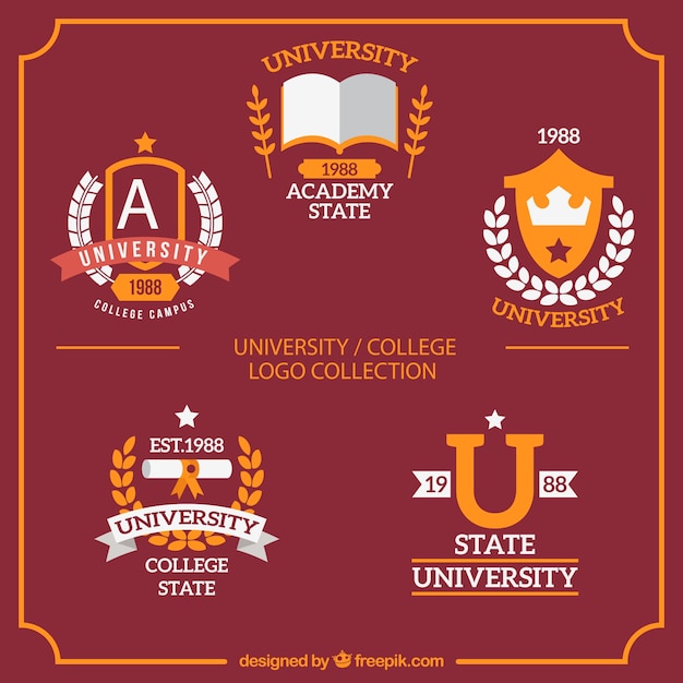 Vector collection of beautiful college logos