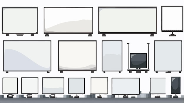 Vector collection of blank billboards advertising screens