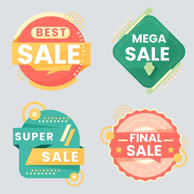 Vector collection of brush stroke sale stickers and tags banners sales label collection suitable for desi