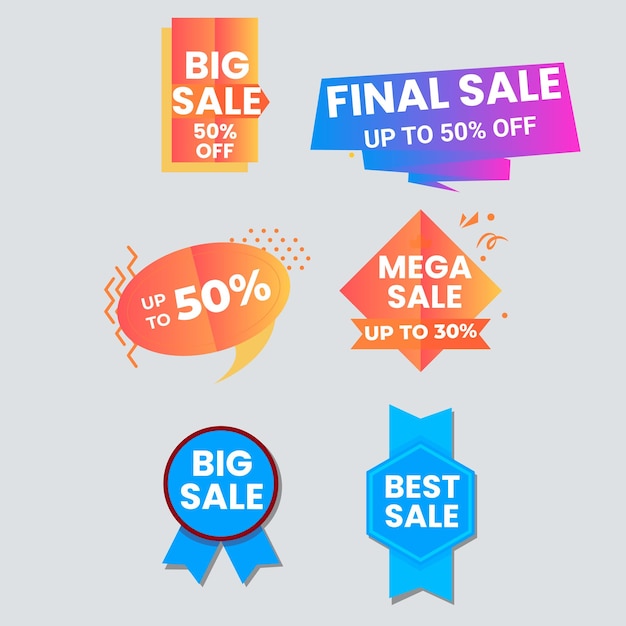 Vector a collection of colorful banners for the big sale