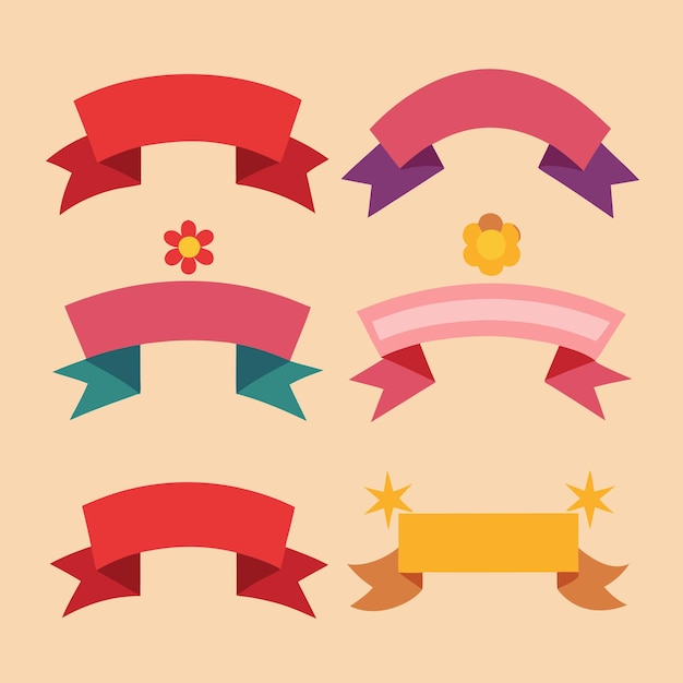 Vector a collection of colorful banners with a gold crown and a gold crown