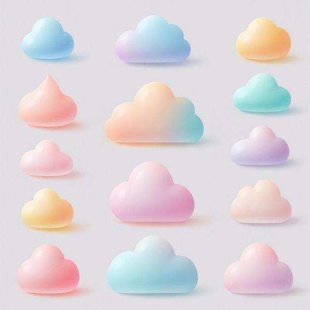 Vector a collection of colorful clouds with different colors