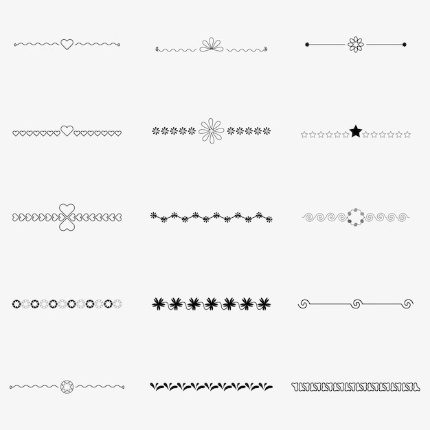 Vector collection of cute line decorative elements vector design