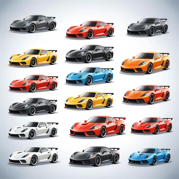 a collection of different colored cars including one that sayssthe number 60