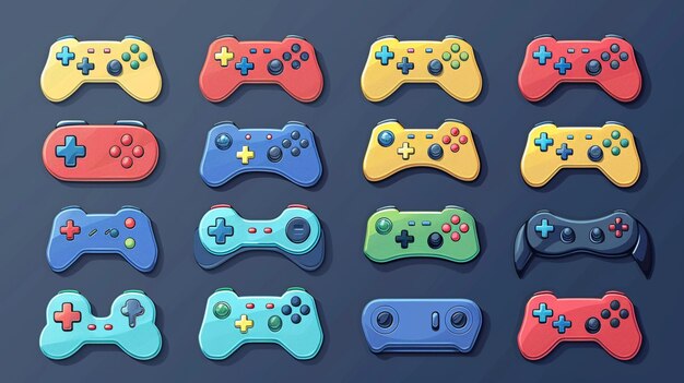 Vector a collection of different colored game controllers including one that says quot no quot