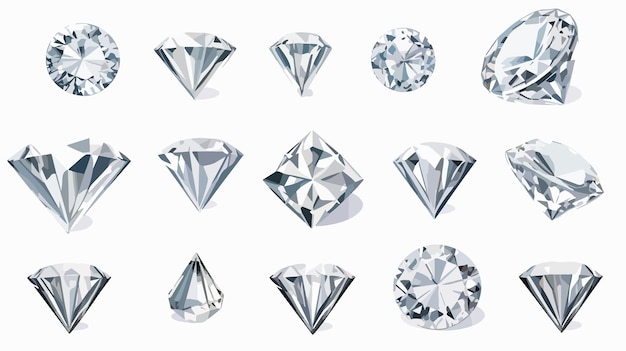 Vector a collection of different diamonds from the collection of various sizes