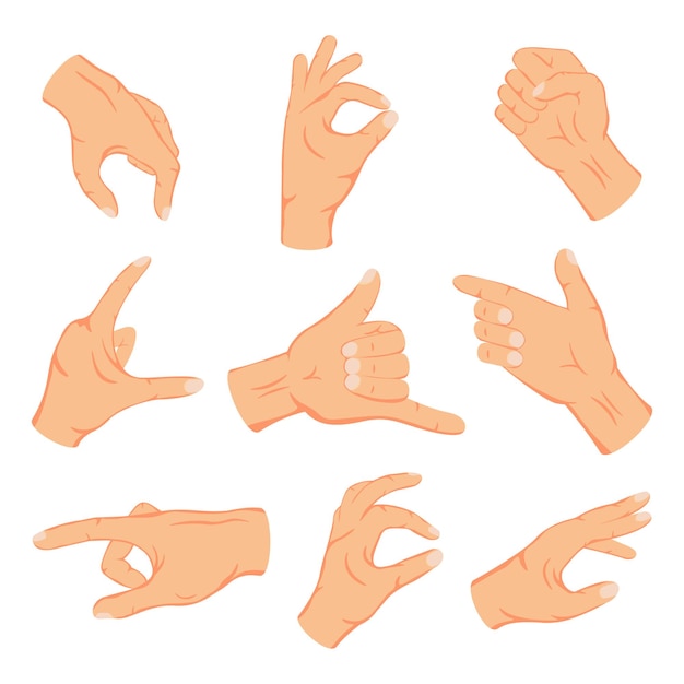 Vector a collection of different images of a hand giving a thumbs up