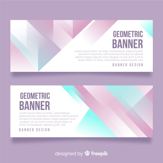 Vector collection of geometric banners