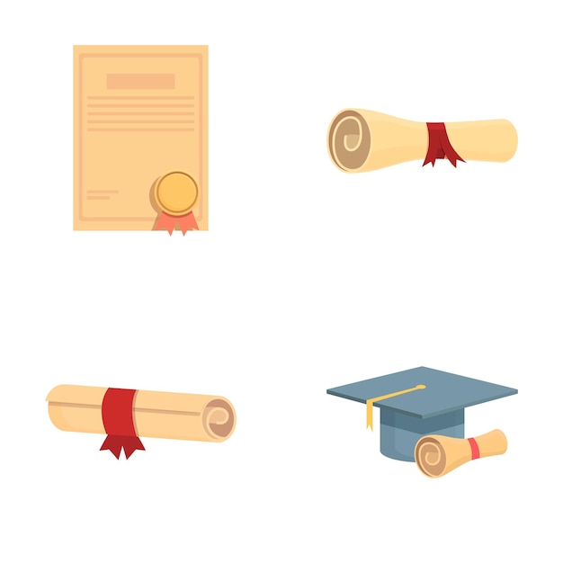 Vector collection of graduation and certificate icons