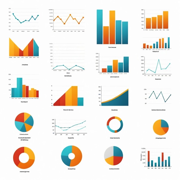 Vector a collection of graphs and charts with a chart that says quot percent quot