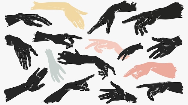 Vector a collection of hand gestures with one that says  hand