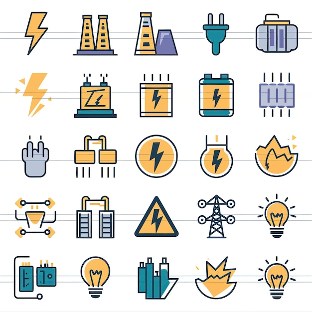 Vector a collection of icons including a powerpoint and a powerpoint