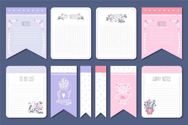 Collection of lovely scrapbook notes and cards