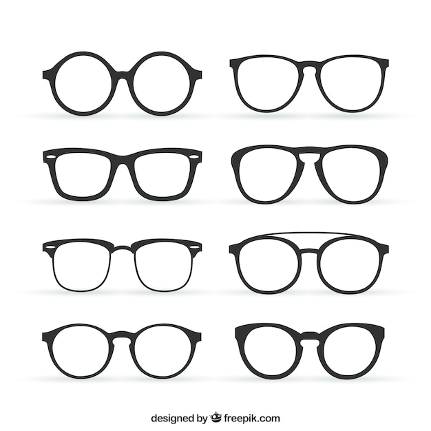 Vector collection of retro glasses