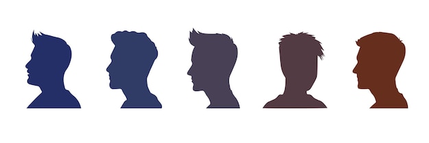 Vector a collection of silhouettes of a man a man vector image profile is a simple set