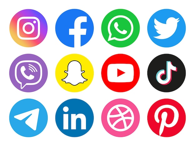 Collection social media icon. Vector