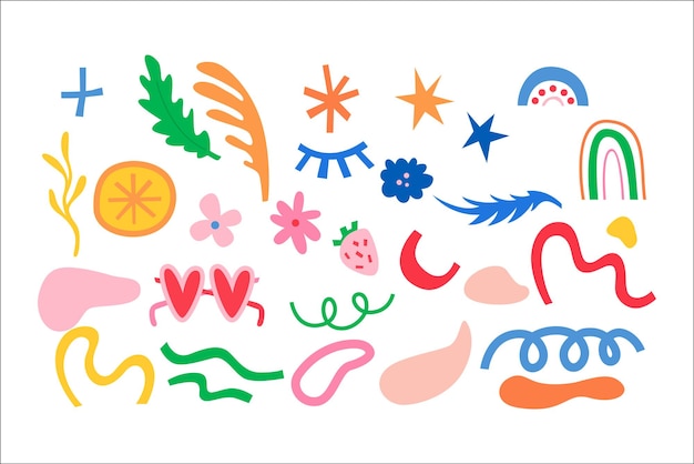 Vector collection of summer icons symbols of fun and sun