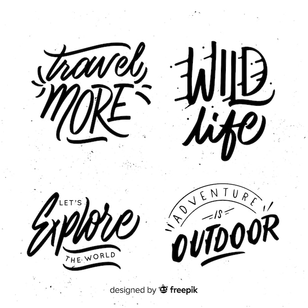 Vector collection of travel lettering badges