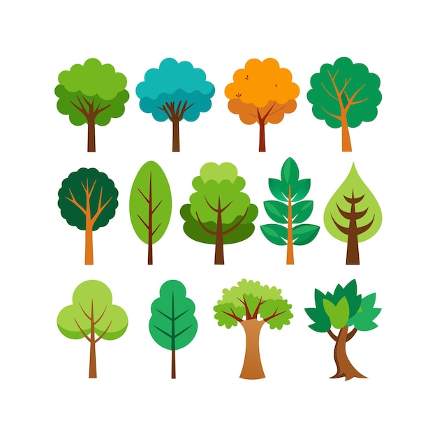 Vector a collection of trees including one that has the word quot the word quot on it