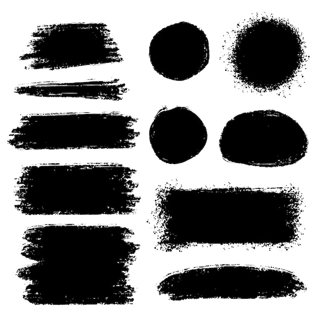 Collection of vector brush hand drawn graphic element. Set of vector brush strokes isolated on white background. vector illustration.