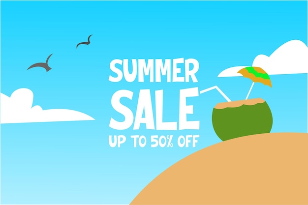 Colored summer sale banner   illustration