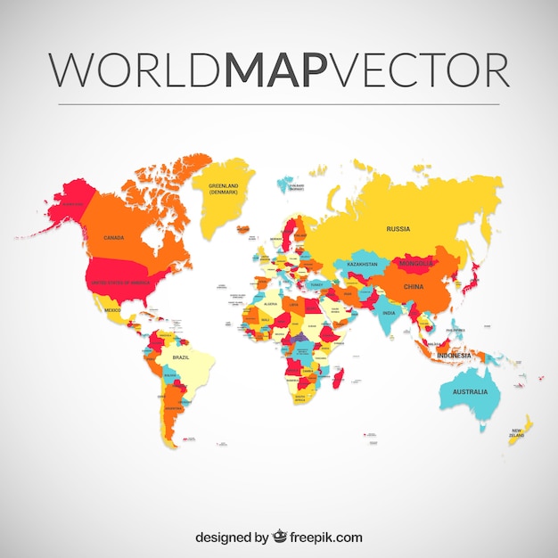 Vector colored world map