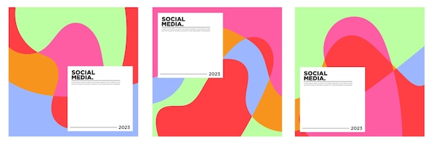 Vector colorful abstract aesthetics social media poster background