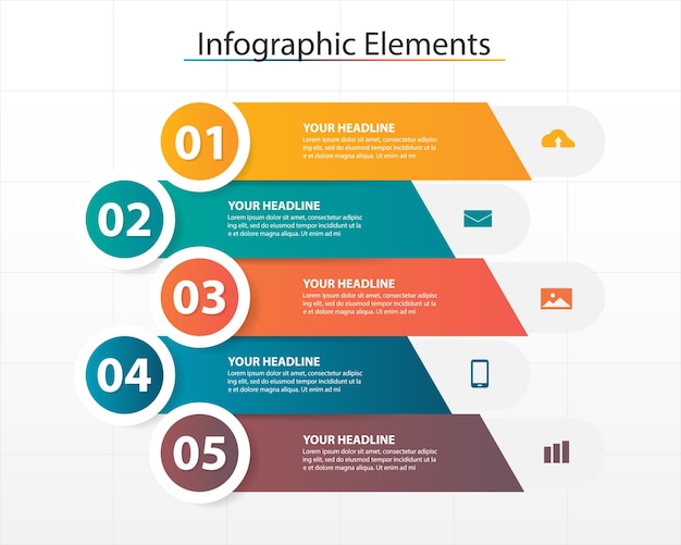 colorful abstract business infographic template 