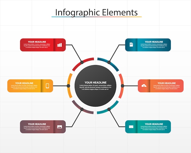 colorful abstract business infographic template 