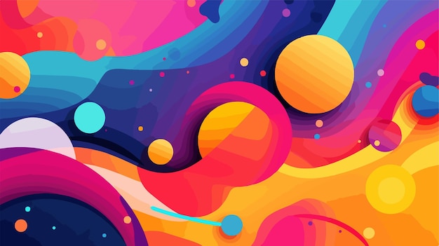 Vector a colorful abstract painting of circles and dots