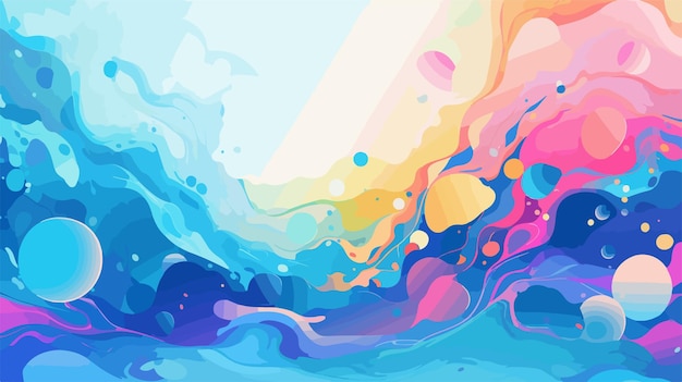 Vector a colorful abstract painting of a ship in the ocean