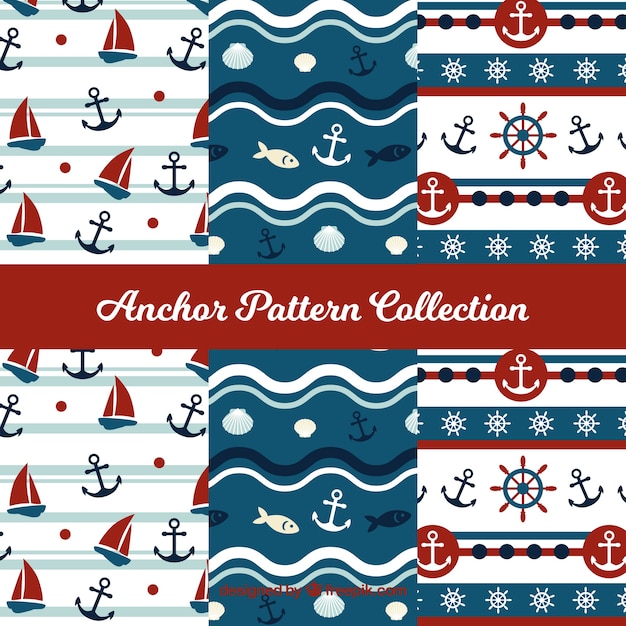 Vector colorful anchor pattern