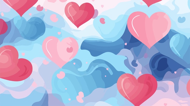 Vector a colorful background with hearts and hearts