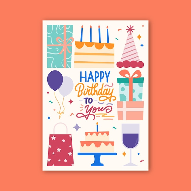 Vector colorful birthday card design