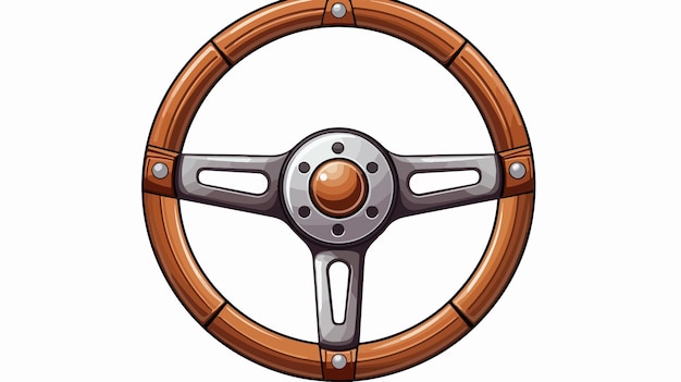 Vector colorful cartoon vector illustration of a steering wheel