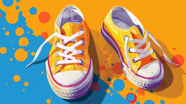 Vector colorful childs shoes vector illustration on background