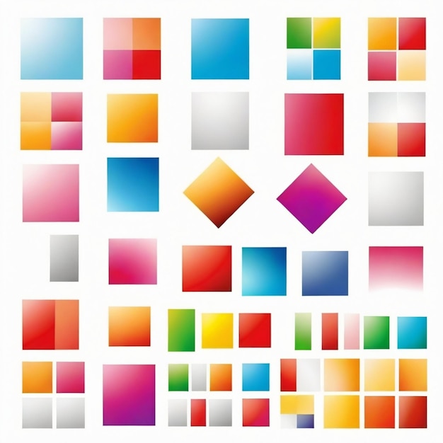 a colorful display of squares with the word  x  on the bottom