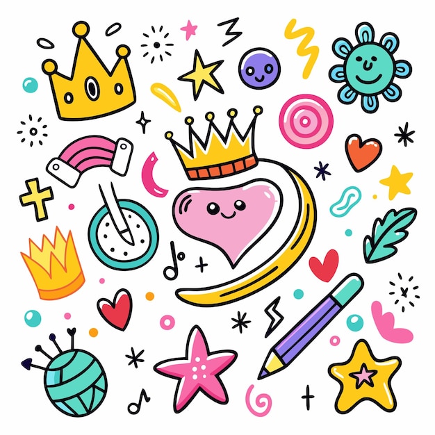 Vector colorful doodle art a vibrant collection of fun and playful drawings