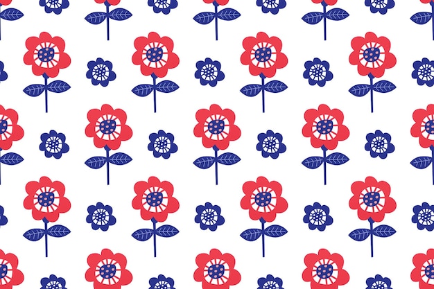 Colorful Flower Seamless Pattern Vector