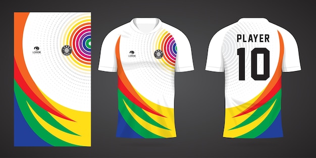 colorful football jersey sport design template