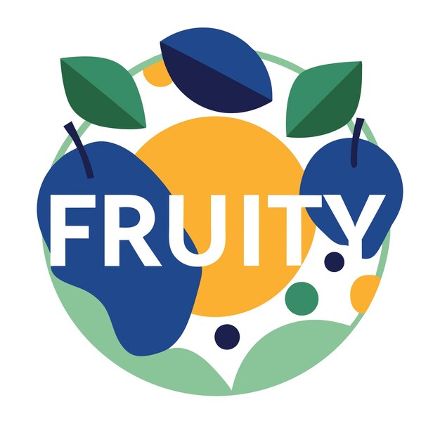 Vector colorful fruit illustration logo collection