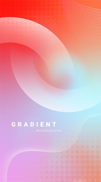 Vector colorful gradient background with wavy lines