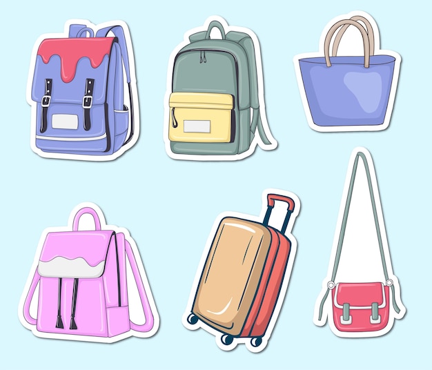 Colorful Hand Drawn Bags Illustration Collection